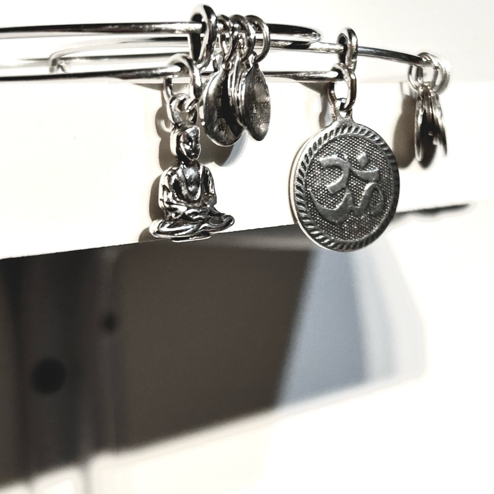 Alex & Ani Silver 2 Bracelet Bangle Set Retired - Picture 6 of 10